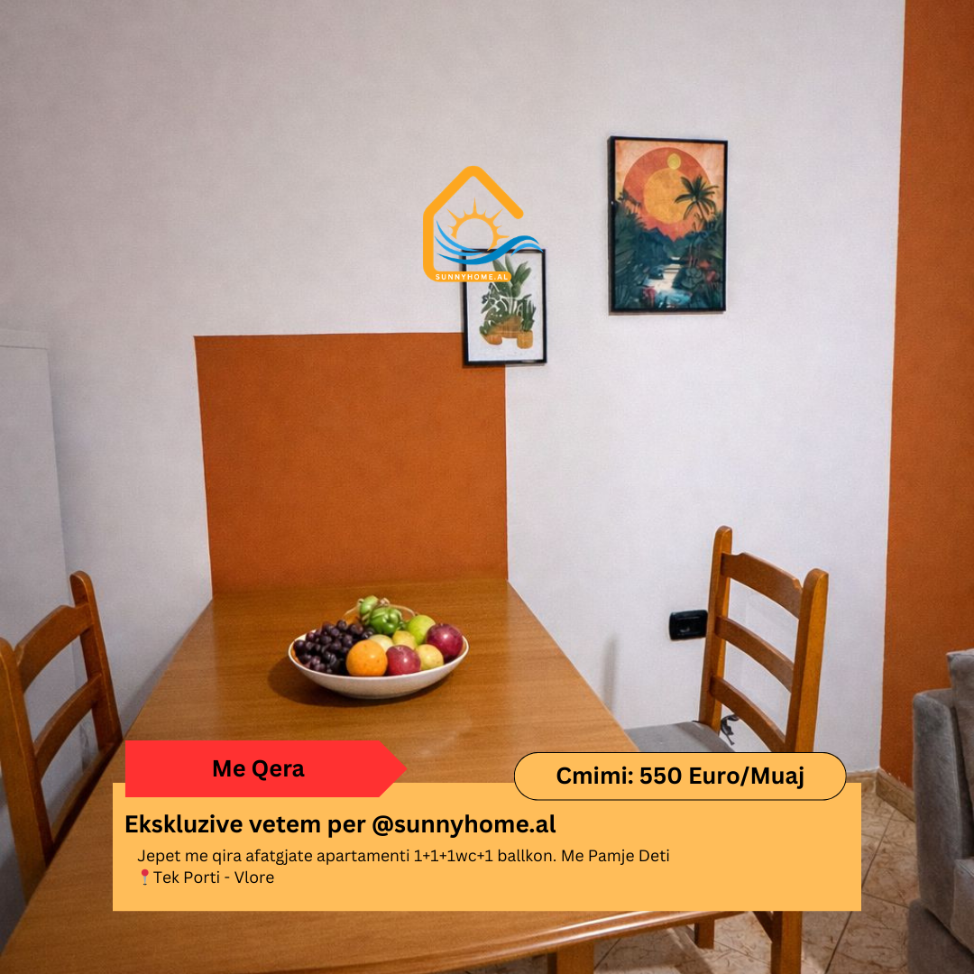 Exclusif pour @sunnyhome.al location longue durée d'un appartement 1+1+1 salle de bain+1 balcon vue mer près du port – Vlorë prix : 550 euros /mois