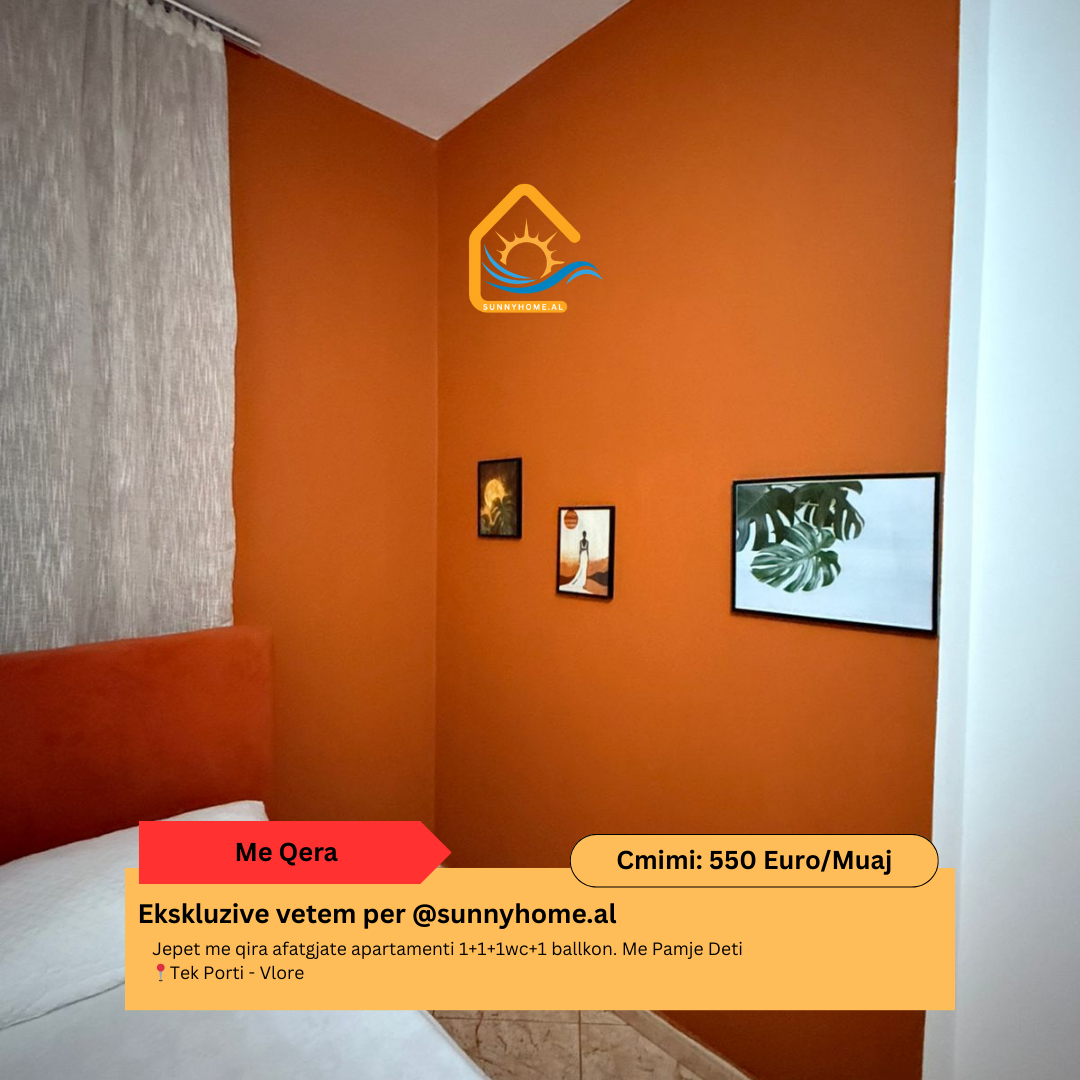 Exclusif pour @sunnyhome.al location longue durée d'un appartement 1+1+1 salle de bain+1 balcon vue mer près du port – Vlorë prix : 550 euros /mois