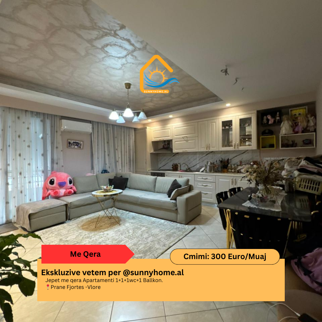 ‼️ esclusivo a vlore per @sunnyhome.al ‼️ affitto: Appartamento 1+1+1wc+1 balcone. Vicino a fjortes - vlore prezzo: 300 euro/mese