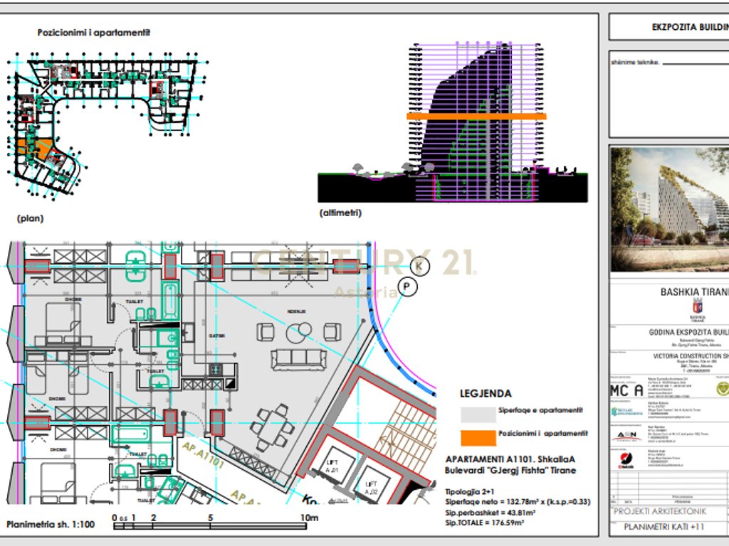 Appartamento 2+1+2+posto auto in vendita presso "Ekspozita Building"