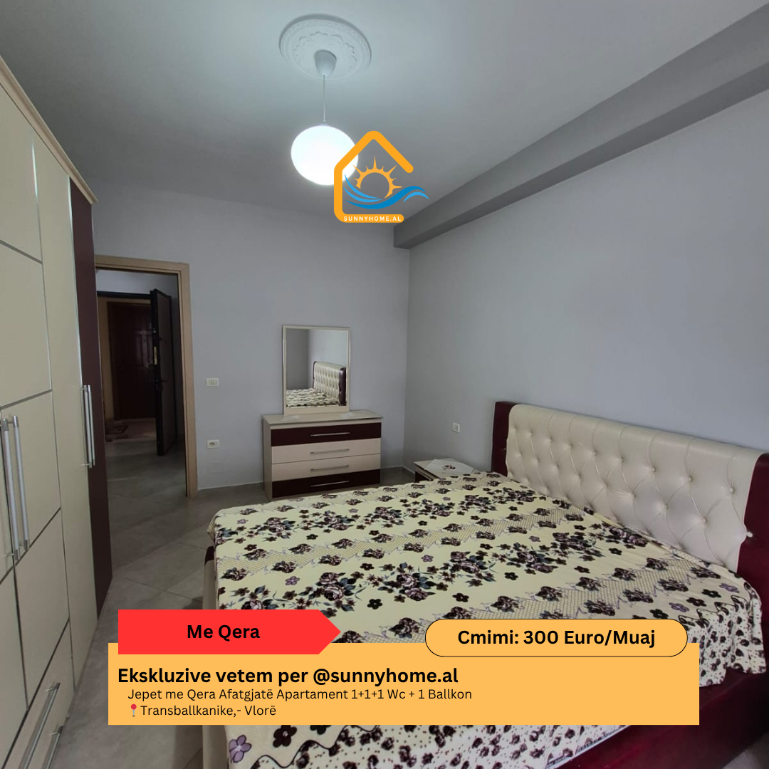 ‼️ exklusiv in Vlorë @sunnyhome.al ‼️ langzeitmiete wohnung 1+1+1 wc + 1 balkon transballkanike, Vlorë preis: 300 euro / monat