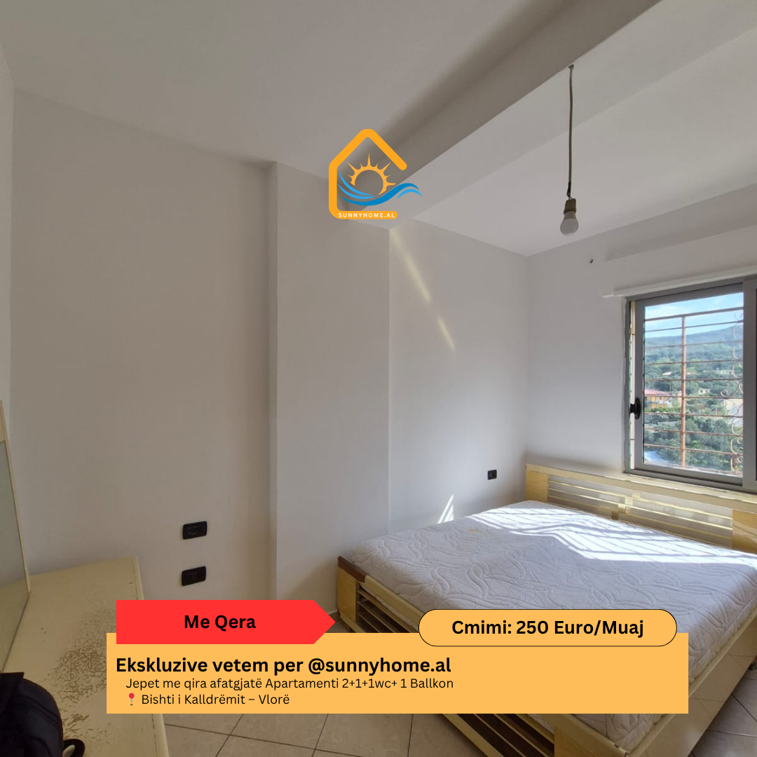 ‼️ ekskluzive në Vlorë për @sunnyhome.al ‼️ jepet me qira afatgjatë apartamenti 2+1+1wc+ 1 ballkon bishti i kalldrëmit – Vlorë çmimi: 250 euro/ muaj