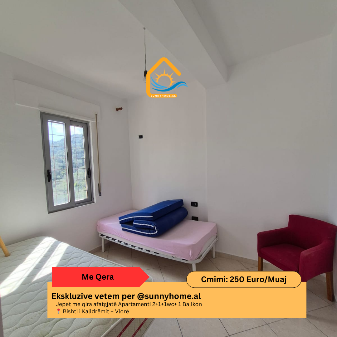‼️ ekskluzive në Vlorë për @sunnyhome.al ‼️ jepet me qira afatgjatë apartamenti 2+1+1wc+ 1 ballkon bishti i kalldrëmit – Vlorë çmimi: 250 euro/ muaj