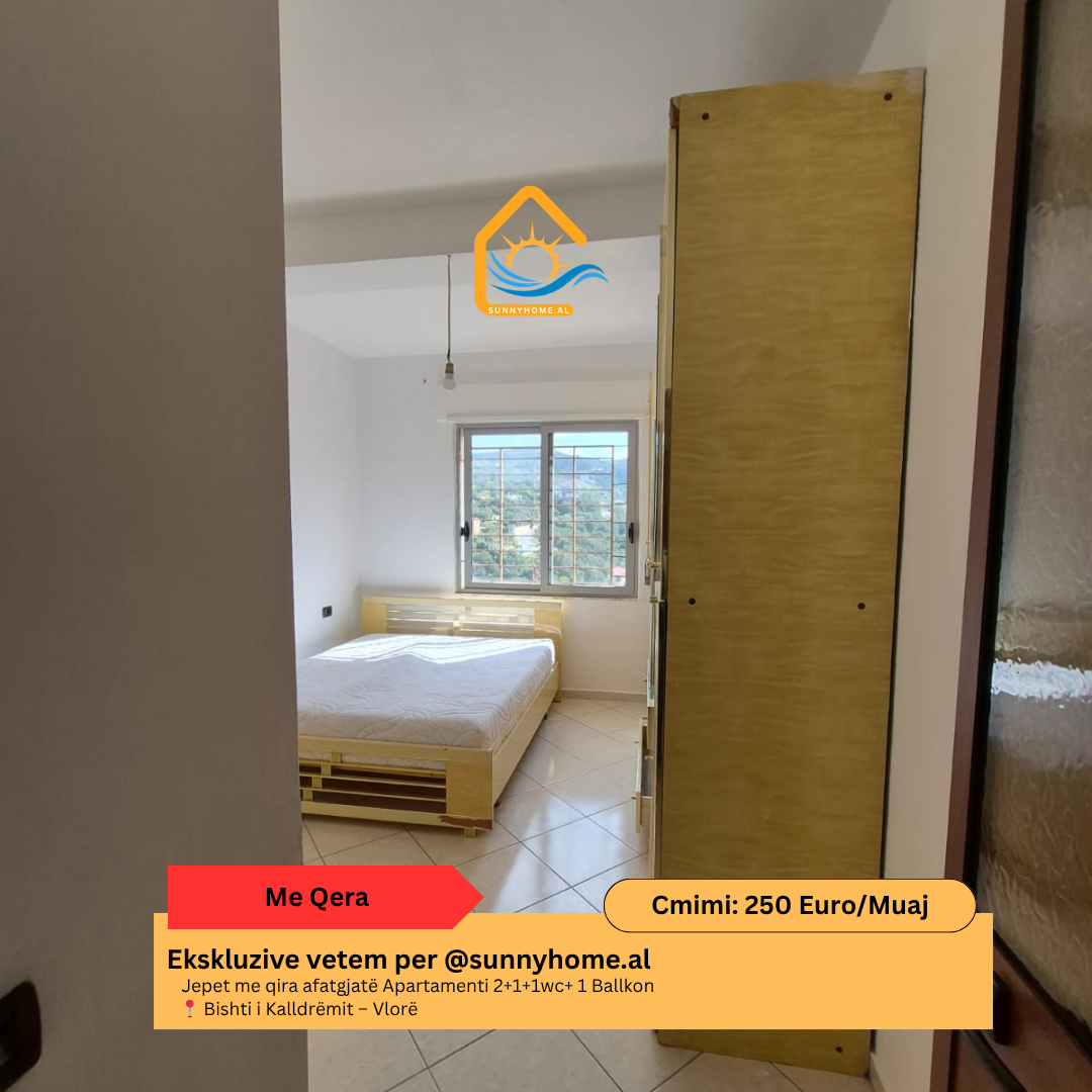 ‼️ ekskluzive në Vlorë për @sunnyhome.al ‼️ jepet me qira afatgjatë apartamenti 2+1+1wc+ 1 ballkon bishti i kalldrëmit – Vlorë çmimi: 250 euro/ muaj