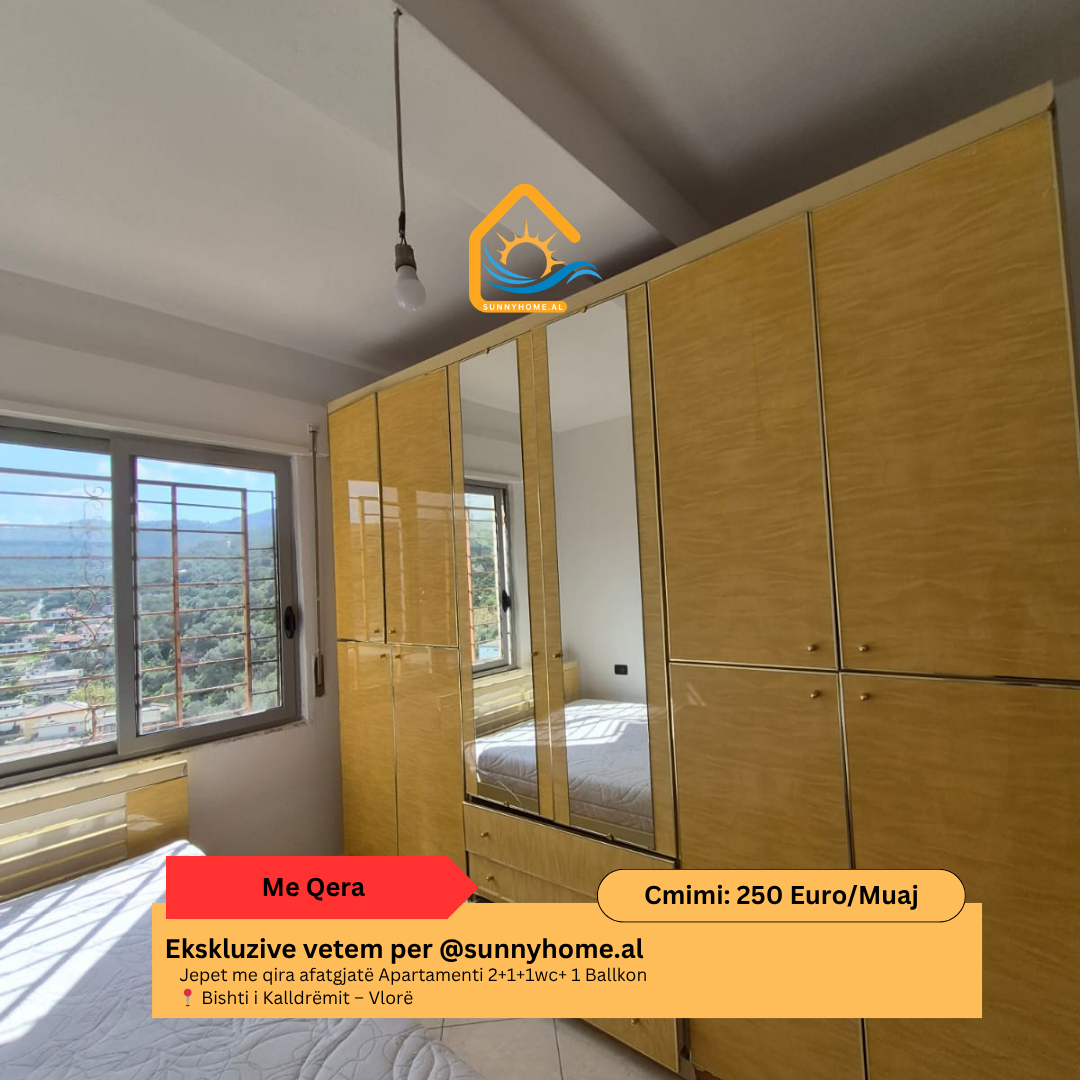 ‼️ ekskluzive në Vlorë për @sunnyhome.al ‼️ jepet me qira afatgjatë apartamenti 2+1+1wc+ 1 ballkon bishti i kalldrëmit – Vlorë çmimi: 250 euro/ muaj