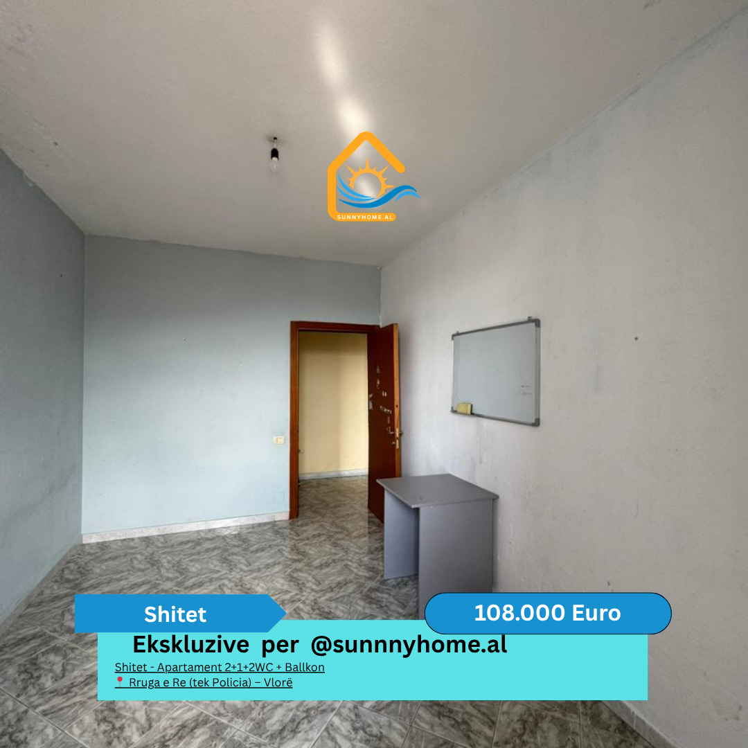 ‼️ esclusivo a Vlorë @sunnyhome.al ‼️ in vendita – Appartamento 2+1+2wc + balcone rruga e re (vicino alla polizia) – Vlorë prezzo: 108.000 euro (non negoziabile) (3)