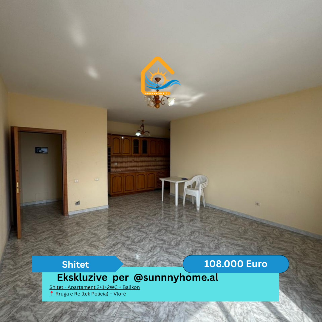 ‼️ esclusivo a Vlorë @sunnyhome.al ‼️ in vendita – Appartamento 2+1+2wc + balcone rruga e re (vicino alla polizia) – Vlorë prezzo: 108.000 euro (non negoziabile) (4)