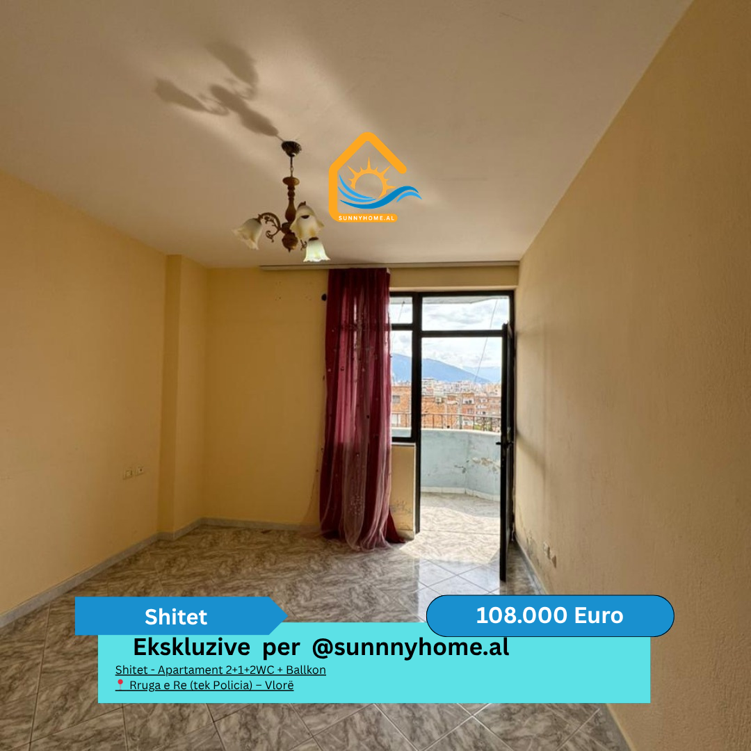 ‼️ esclusivo a Vlorë @sunnyhome.al ‼️ in vendita – Appartamento 2+1+2wc + balcone rruga e re (vicino alla polizia) – Vlorë prezzo: 108.000 euro (non negoziabile) (5)