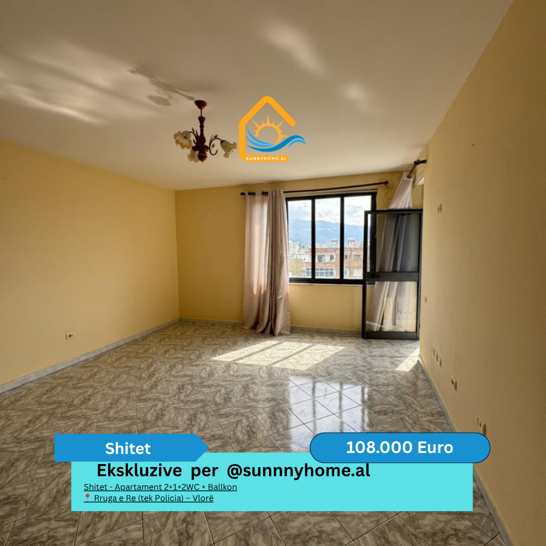 ‼️ esclusivo a Vlorë @sunnyhome.al ‼️ in vendita – Appartamento 2+1+2wc + balcone rruga e re (vicino alla polizia) – Vlorë prezzo: 108.000 euro (non negoziabile) (7)
