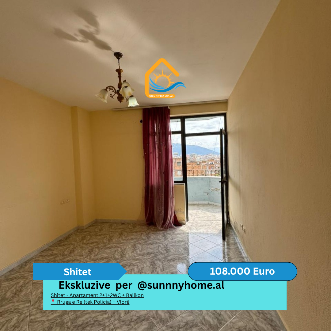 ‼️ esclusivo a Vlorë @sunnyhome.al ‼️ in vendita – Appartamento 2+1+2wc + balcone rruga e re (vicino alla polizia) – Vlorë prezzo: 108.000 euro (non negoziabile) (8)