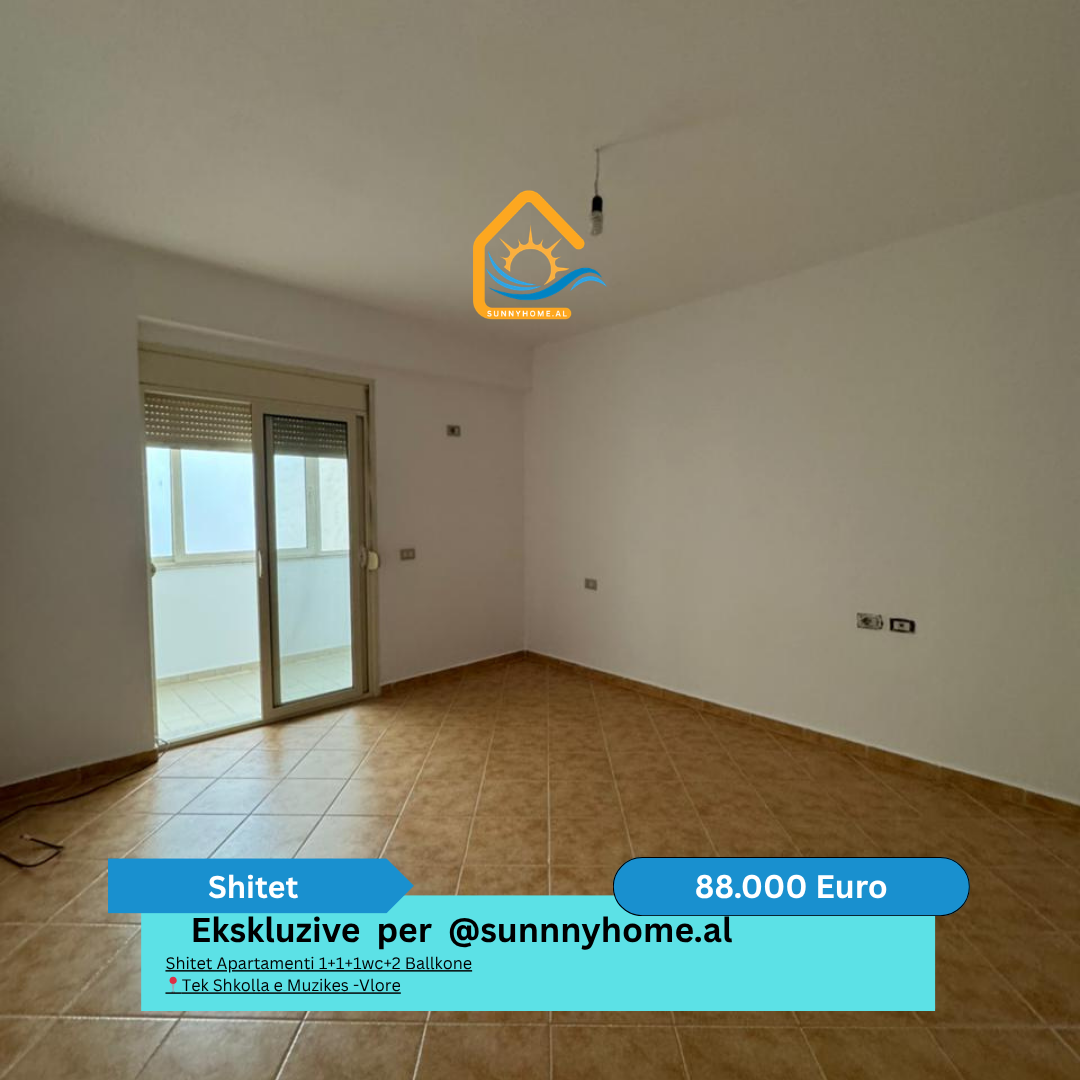 Exklusiv in vlore für sunnyhome.al zum verkauf wohnung 1+1+1wc+2 balkone in der nähe der musikschule - vlore preis: 88.000 €