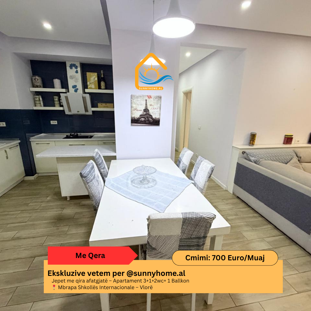 ‼️ exklusiv in Vlorë für @sunnyhome.al ‼️ langzeitmiete – 3+1+2wc+ 1 balkon hinter der internationalen schule – Vlorë preis: 700 euro / monat (3)