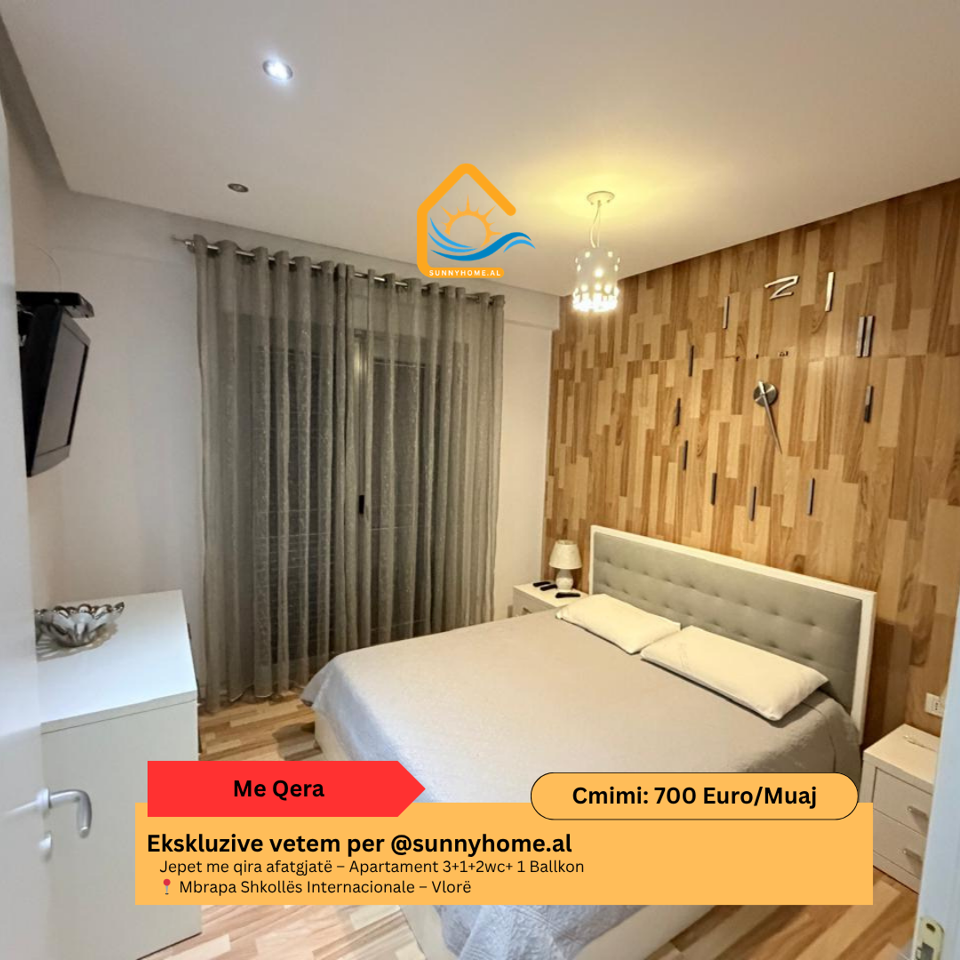 ‼️ exklusiv in Vlorë für @sunnyhome.al ‼️ langzeitmiete – 3+1+2wc+ 1 balkon hinter der internationalen schule – Vlorë preis: 700 euro / monat (4)