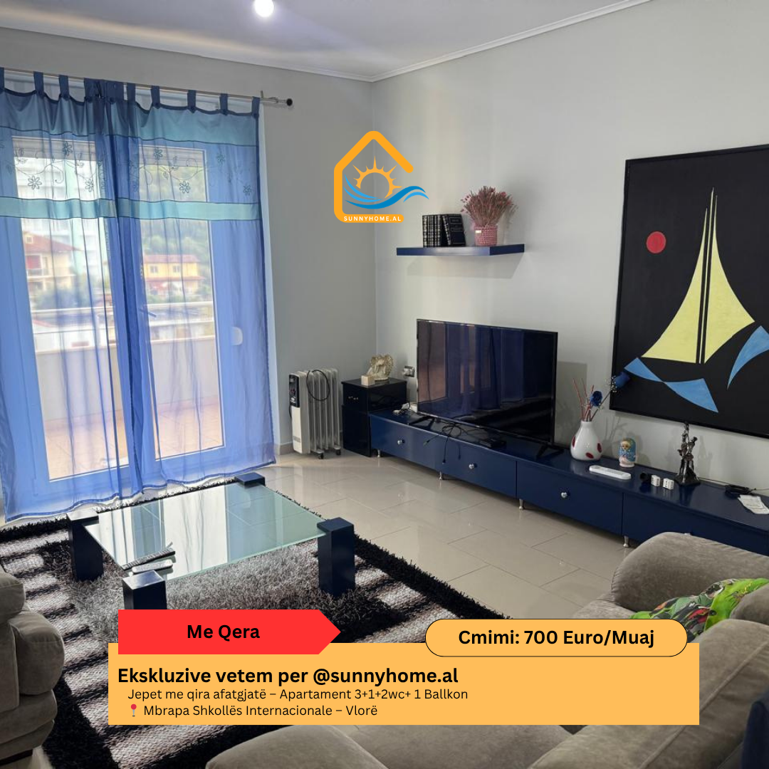 ‼️ exklusiv in Vlorë für @sunnyhome.al ‼️ langzeitmiete – 2+1+1wc+1 balkon wohnung hinter hannover lungomare – Vlorë preis: 700 euro / monat