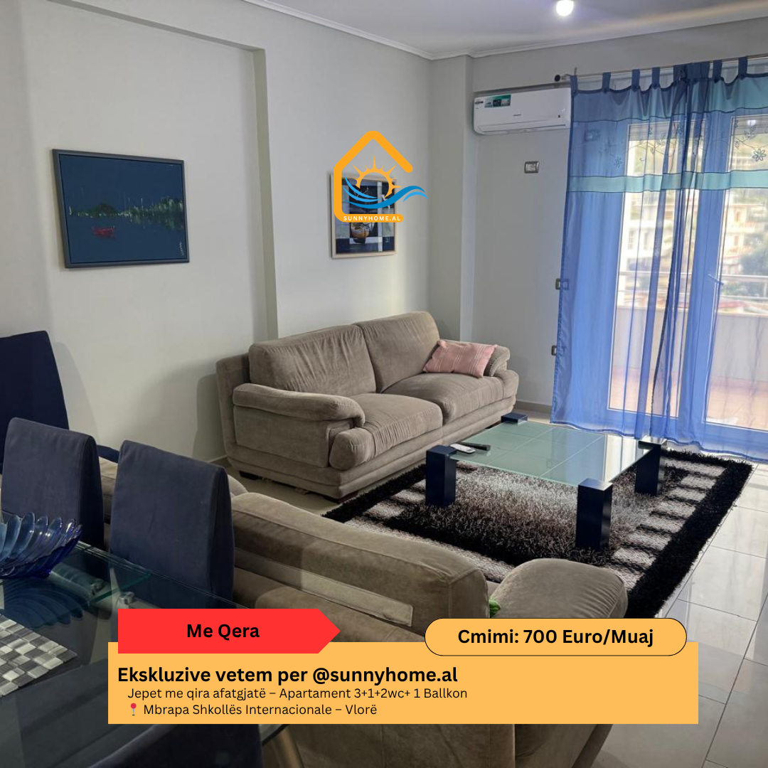 ‼️ exklusiv in Vlorë für @sunnyhome.al ‼️ langzeitmiete – 2+1+1wc+1 balkon wohnung hinter hannover lungomare – Vlorë preis: 700 euro / monat (2)