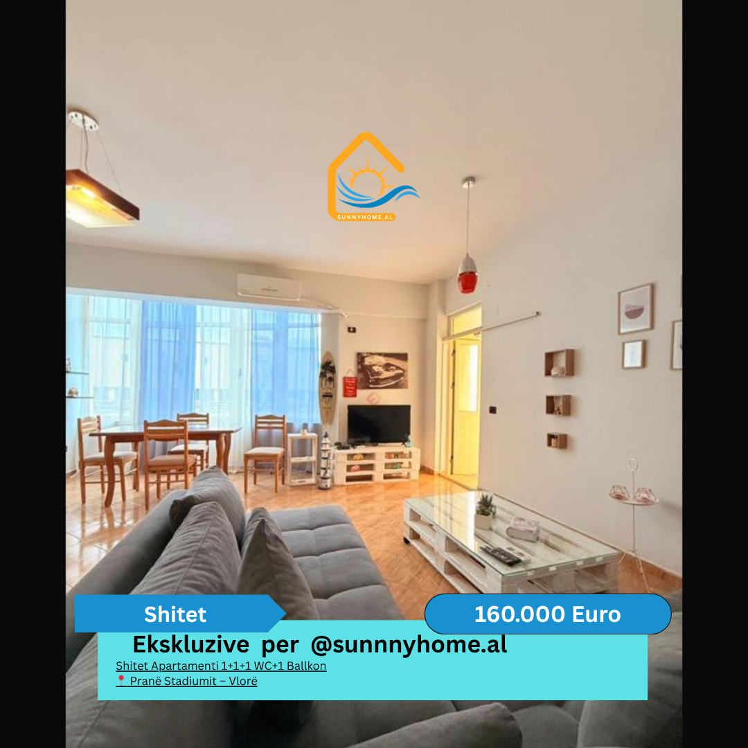 ‼️ esclusivo a Vlorë per @sunnyhome.al ‼️ appartamento in vendita 1+1+1 wc+1 balcone vicino allo stadio – Vlorë prezzo: 160.000 euro (incontestabile) (2)