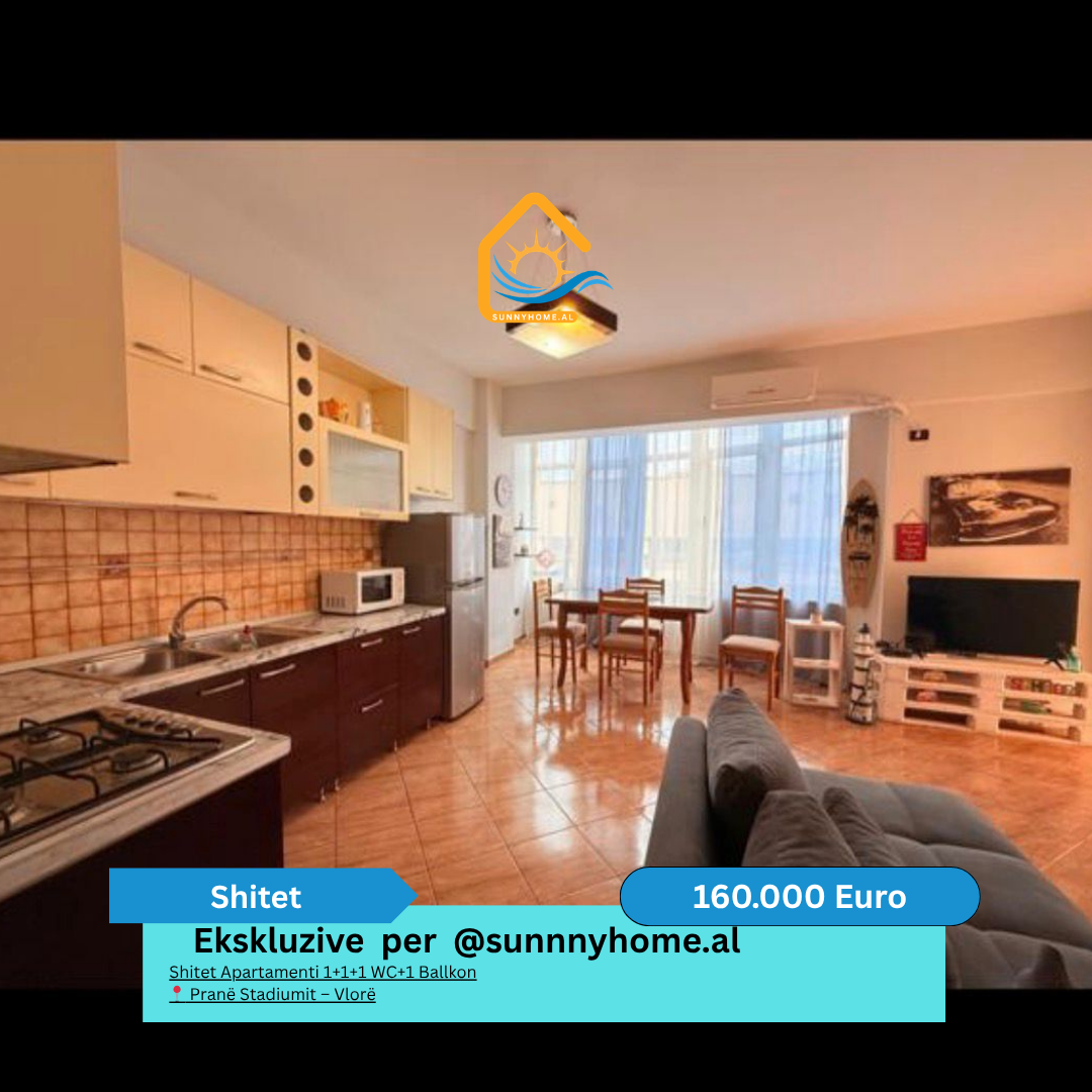 ‼️ esclusivo a Vlorë per @sunnyhome.al ‼️ appartamento in vendita 1+1+1 wc+1 balcone vicino allo stadio – Vlorë prezzo: 160.000 euro (incontestabile) (3)