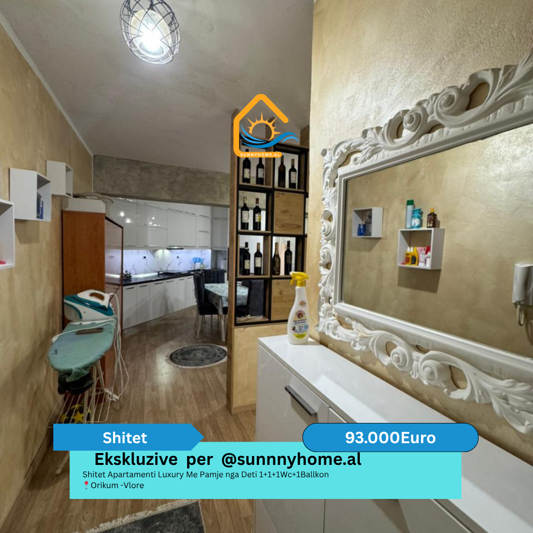 ‼️ ekskluzive ne vlore per @sunnyhome.al ‼️ shitet apartamenti luxury me pamje nga deti 1+1+1wc+1ballkon orikum -vlore cmimi: 93.000  euro