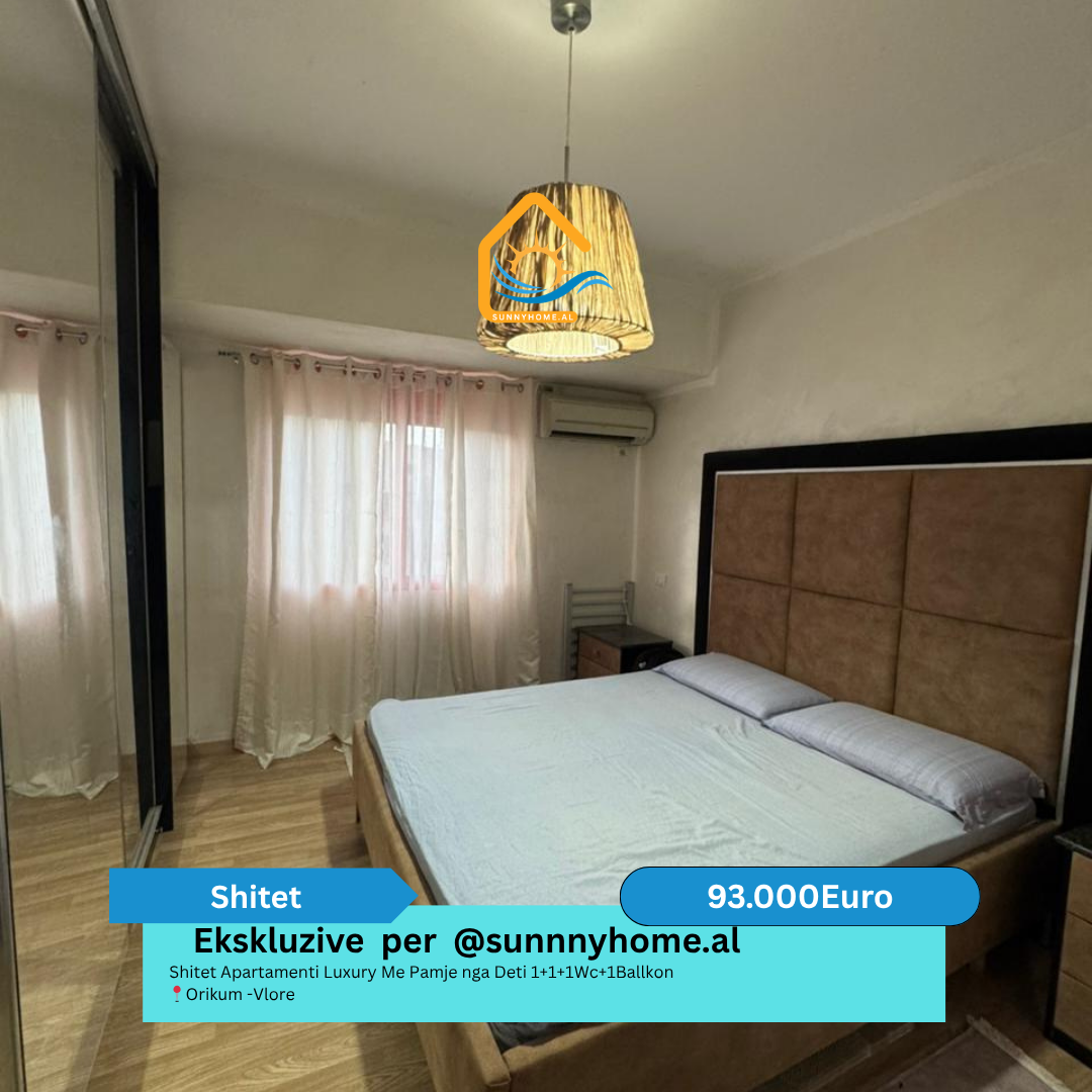 ‼️ ekskluzive ne vlore per @sunnyhome.al ‼️ shitet apartamenti luxury me pamje nga deti 1+1+1wc+1ballkon orikum -vlore cmimi: 93.000  euro