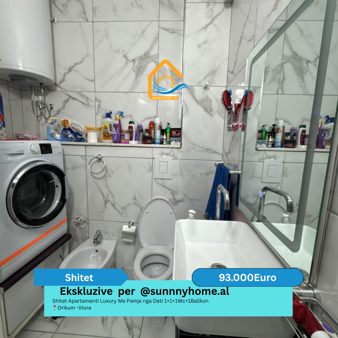 ‼️ ekskluzive ne vlore per @sunnyhome.al ‼️ shitet apartamenti luxury me pamje nga deti 1+1+1wc+1ballkon orikum -vlore cmimi: 93.000  euro