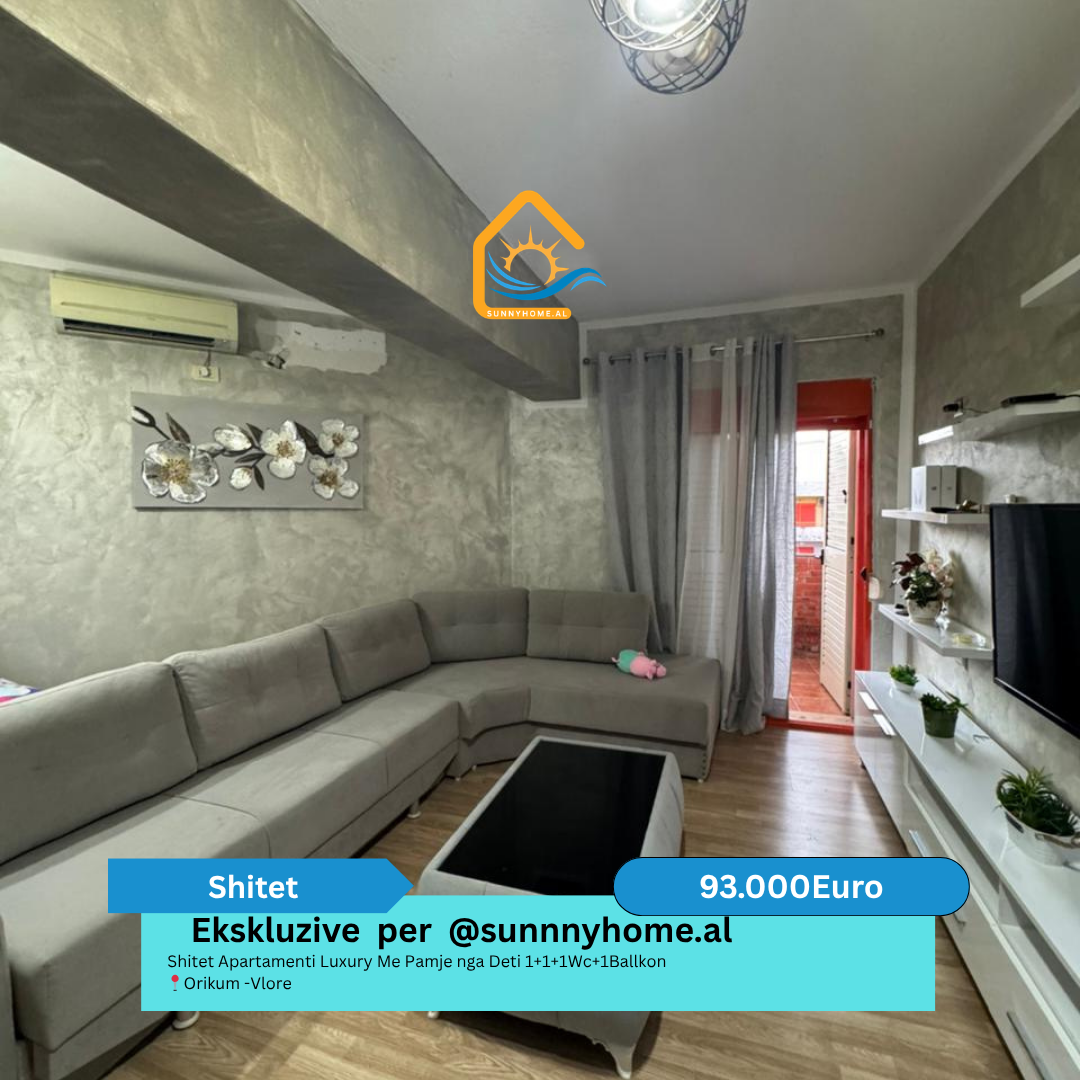 ‼️ ekskluzive ne vlore per @sunnyhome.al ‼️ shitet apartamenti luxury me pamje nga deti 1+1+1wc+1ballkon orikum -vlore cmimi: 93.000  euro