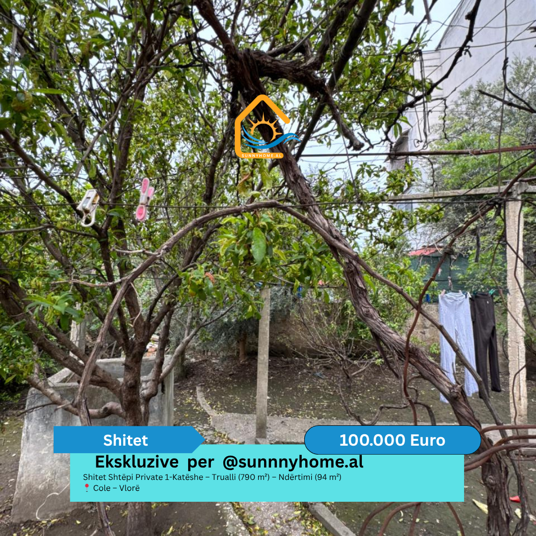 ‼️ ¡exclusivo en Vlorë!! @sunnyhome.al ‼️ casa privada en venta 1 planta – Terreno (790 m²) – Construcción (94 m²) cole – Vlorë precio: 100.000 euros (negociable) (2)