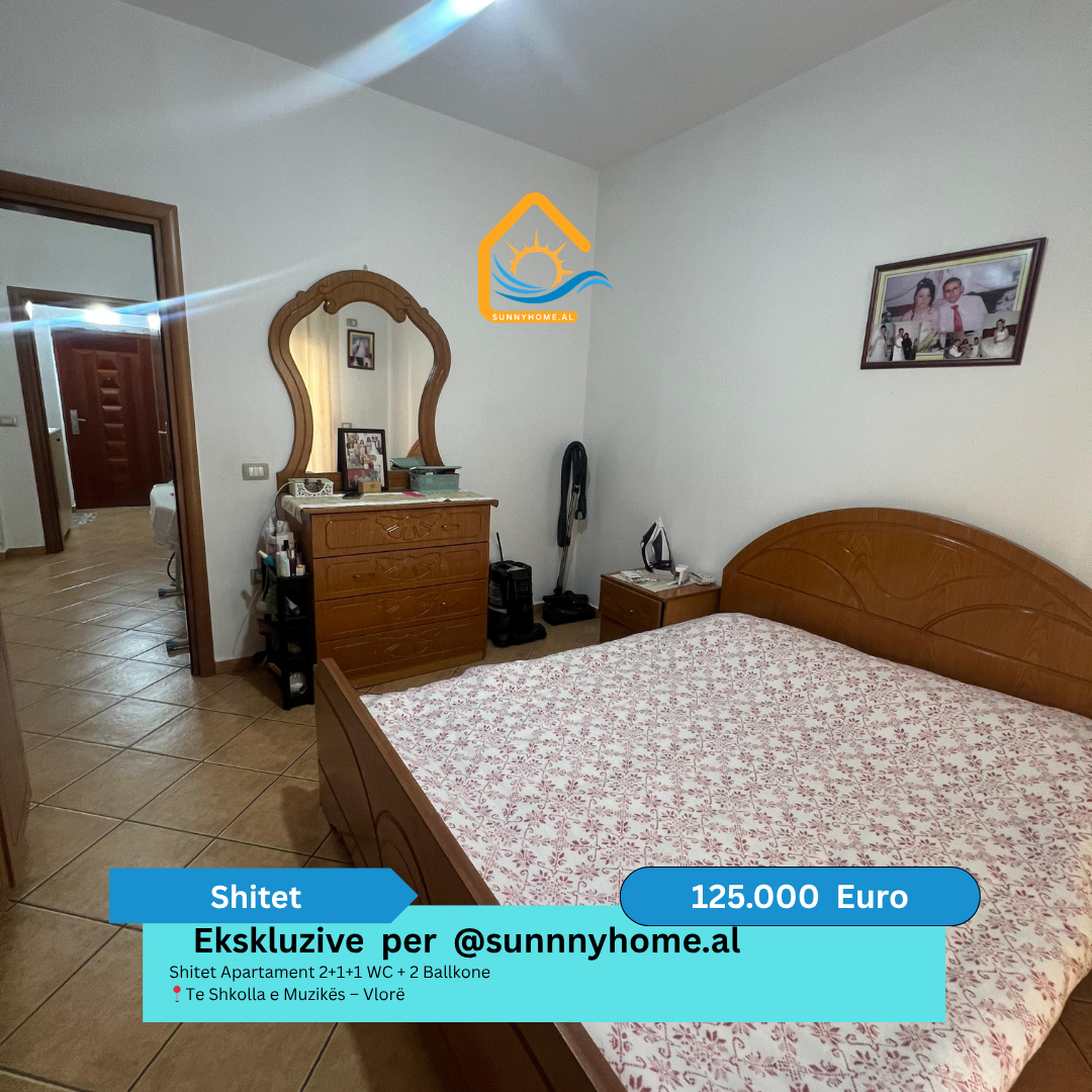 ‼️ esclusivo a Vlorë per @sunnyhome.al ‼️ appartamento in vendita 2+1+1 wc + 2 balconi vicino alla scuola di musica – Vlorë prezzo: 125.000 euro (5)