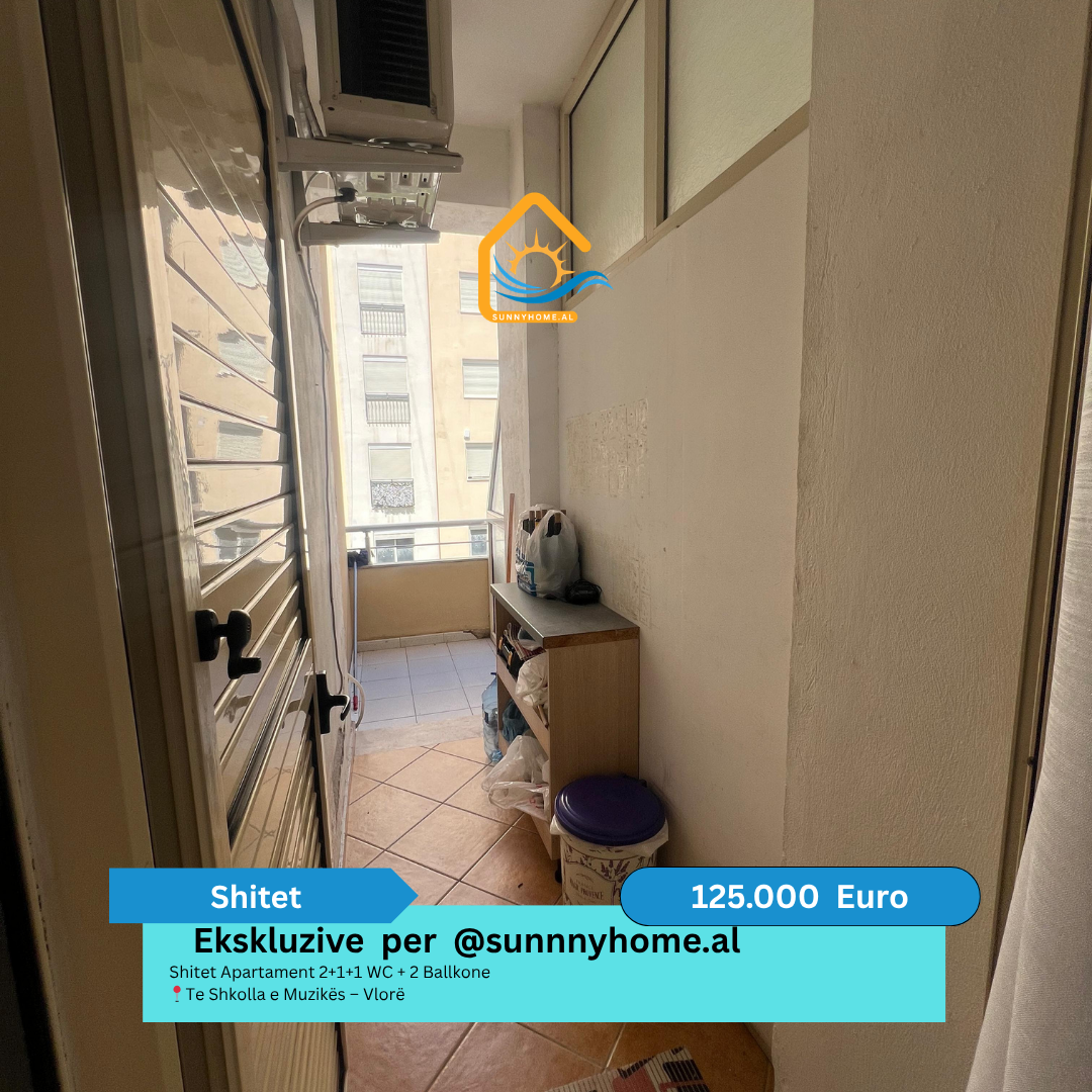 ‼️ esclusivo a Vlorë per @sunnyhome.al ‼️ appartamento in vendita 2+1+1 wc + 2 balconi vicino alla scuola di musica – Vlorë prezzo: 125.000 euro (8)