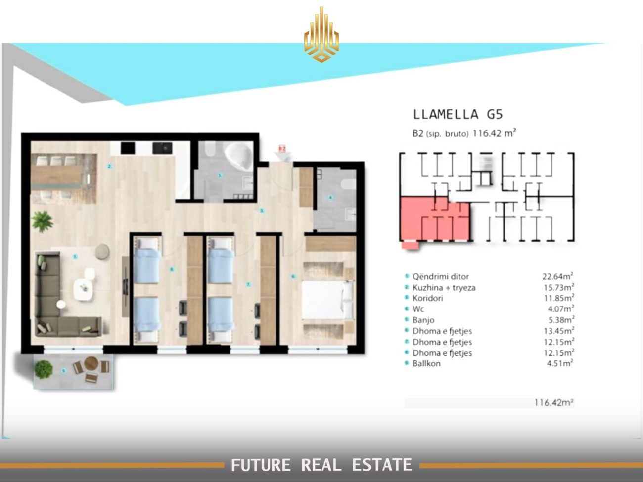 Appartamento in vendita – 3 camere da letto – Prishtinë – Prishtina e Re (2)