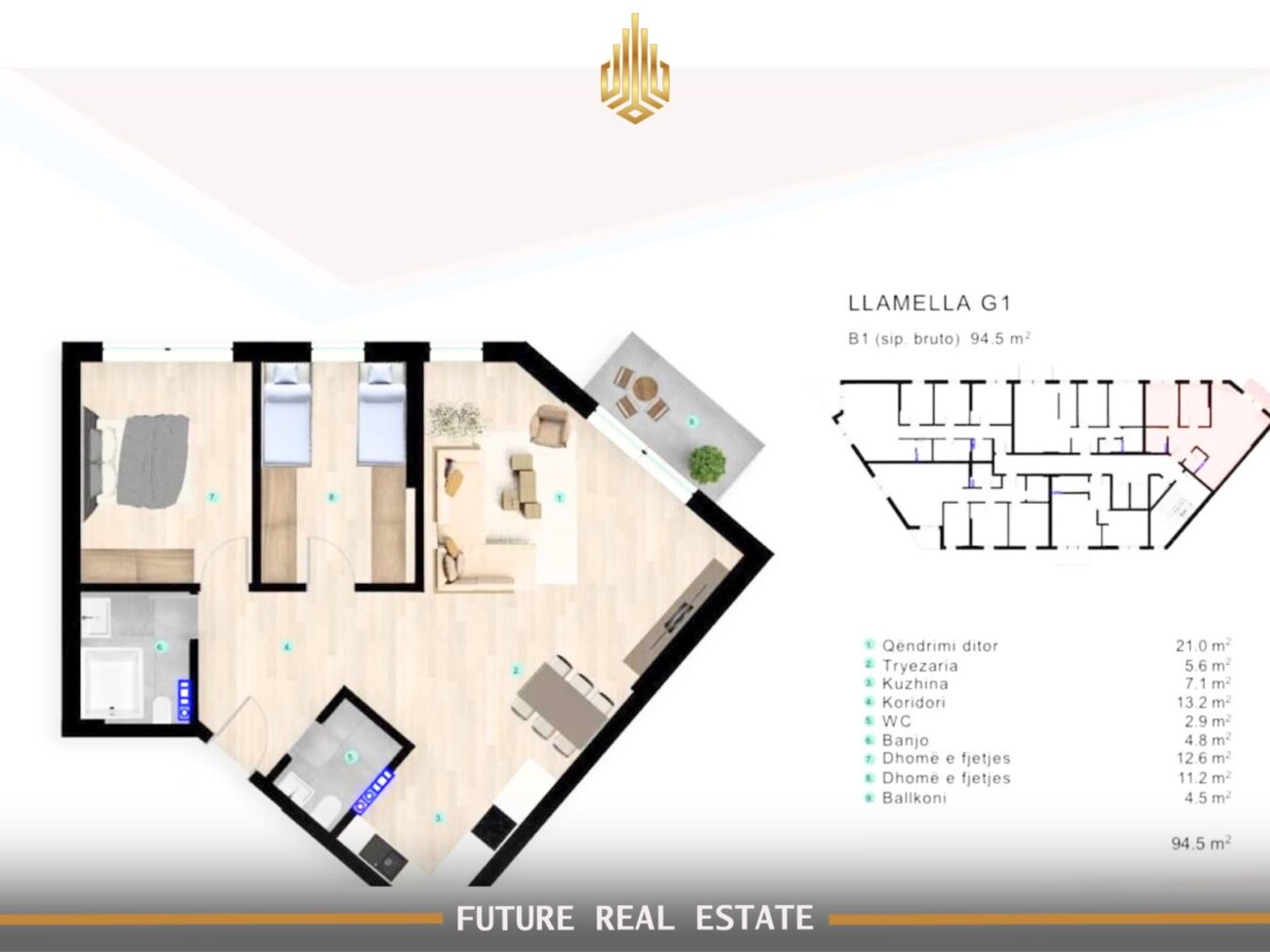Apartment for sale – 2 bedrooms – In Prishtina e Re neighborhood vera hill complex (2)