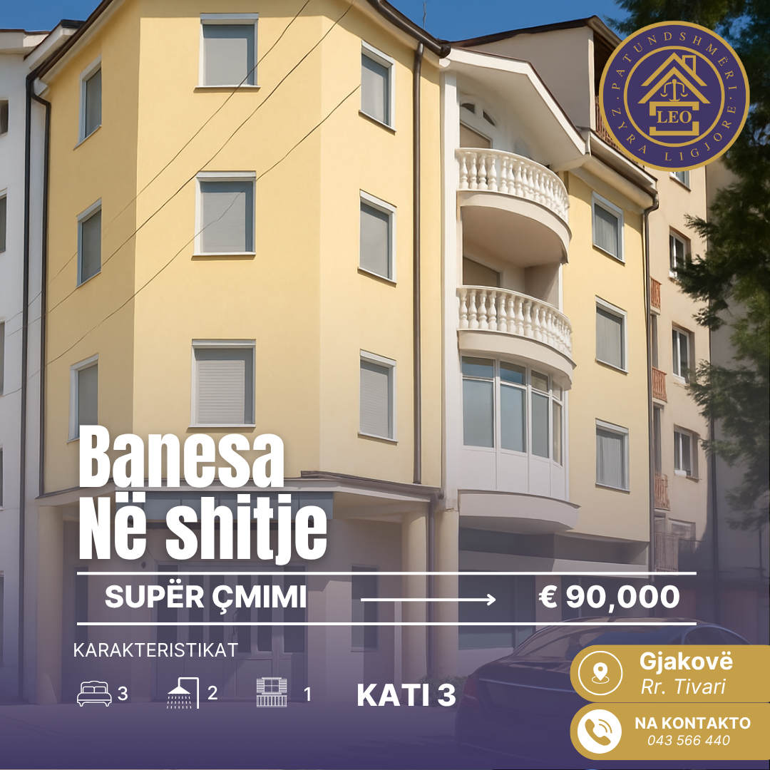 Apartamento moderno en venta en Gjakovë – Amueblado, precio asequible, intercambio con coche