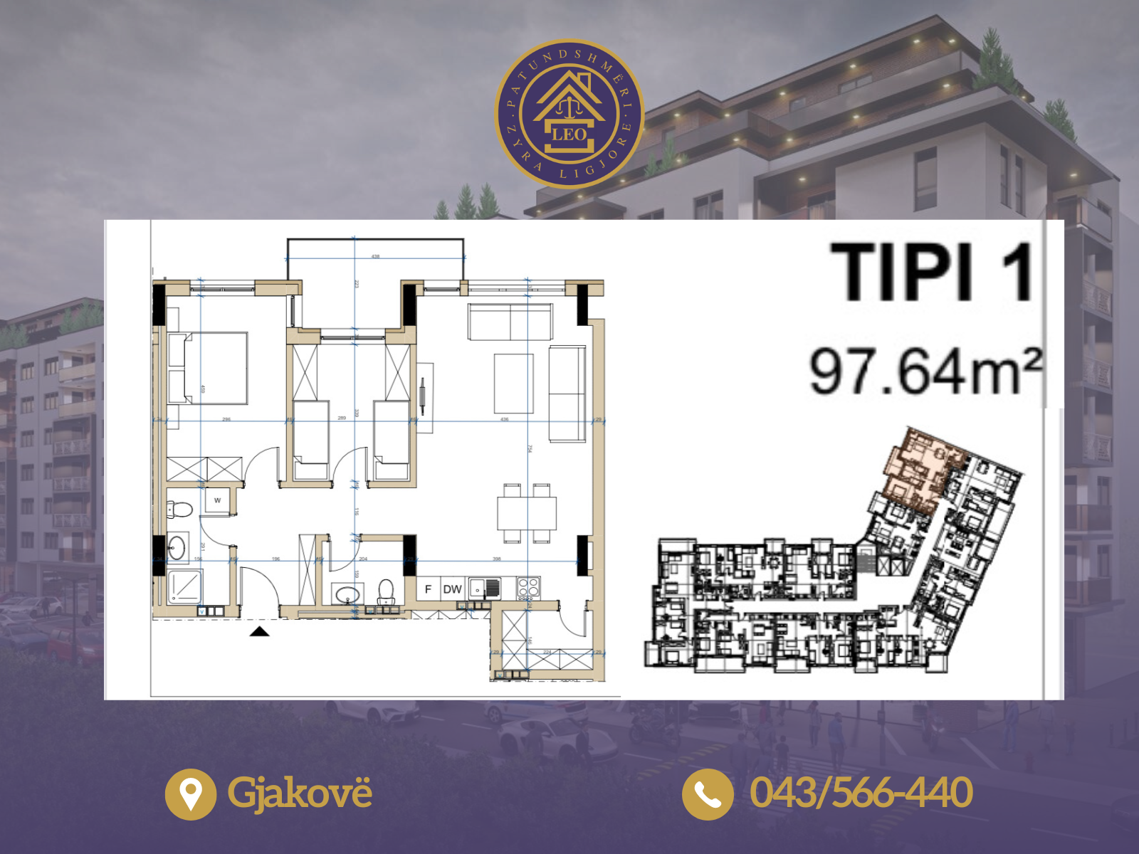 Apartments for sale in lorena complex in Gjakovë, on wesly clark street.