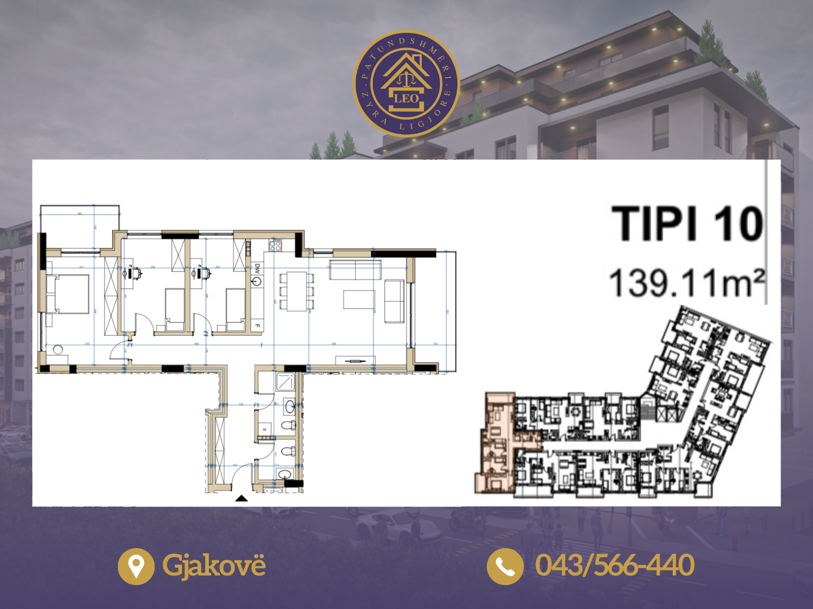 Apartments for sale in lorena complex in Gjakovë, on wesly clark street.