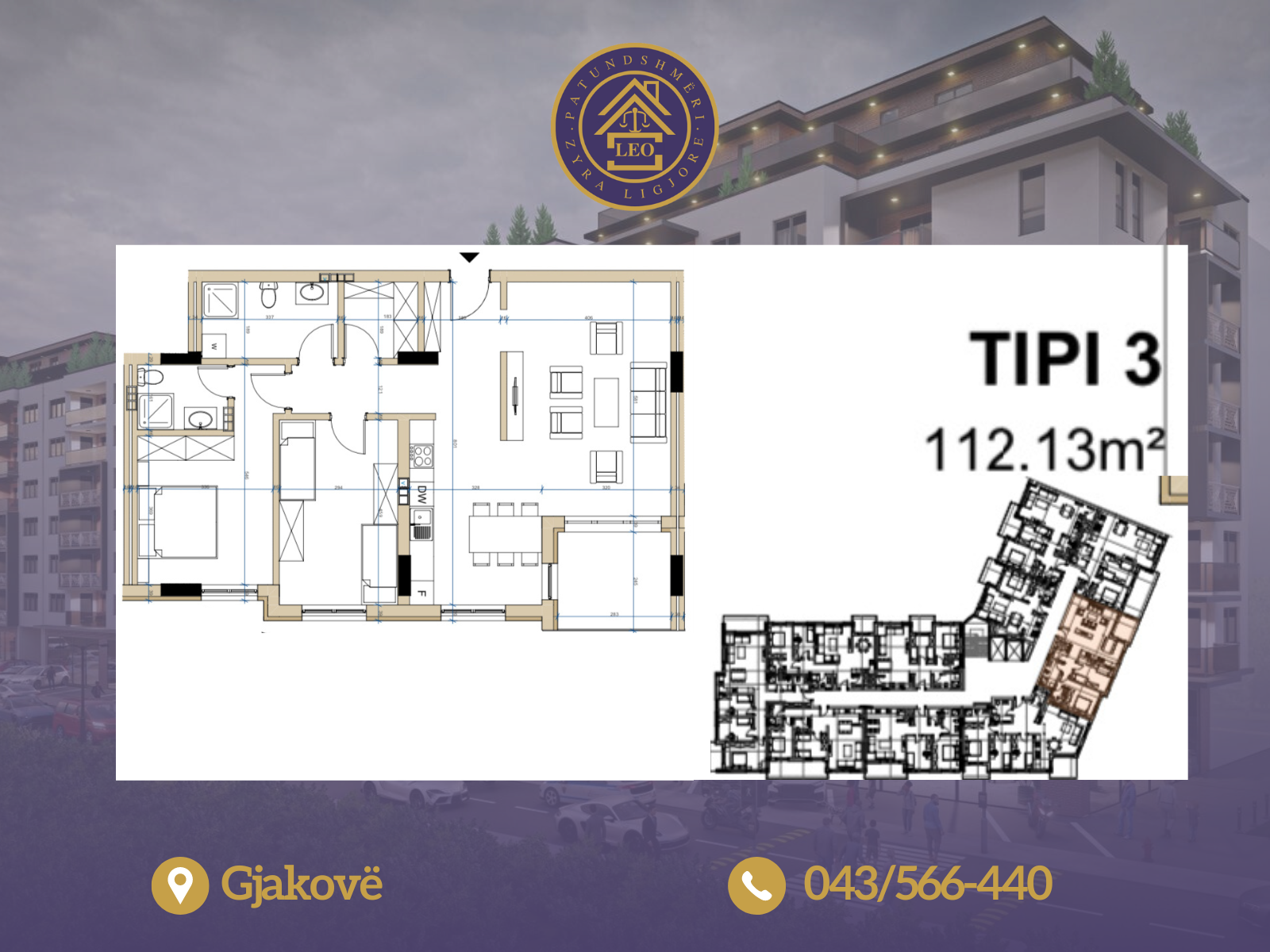 Apartments for sale in lorena complex in Gjakovë, on wesly clark street.