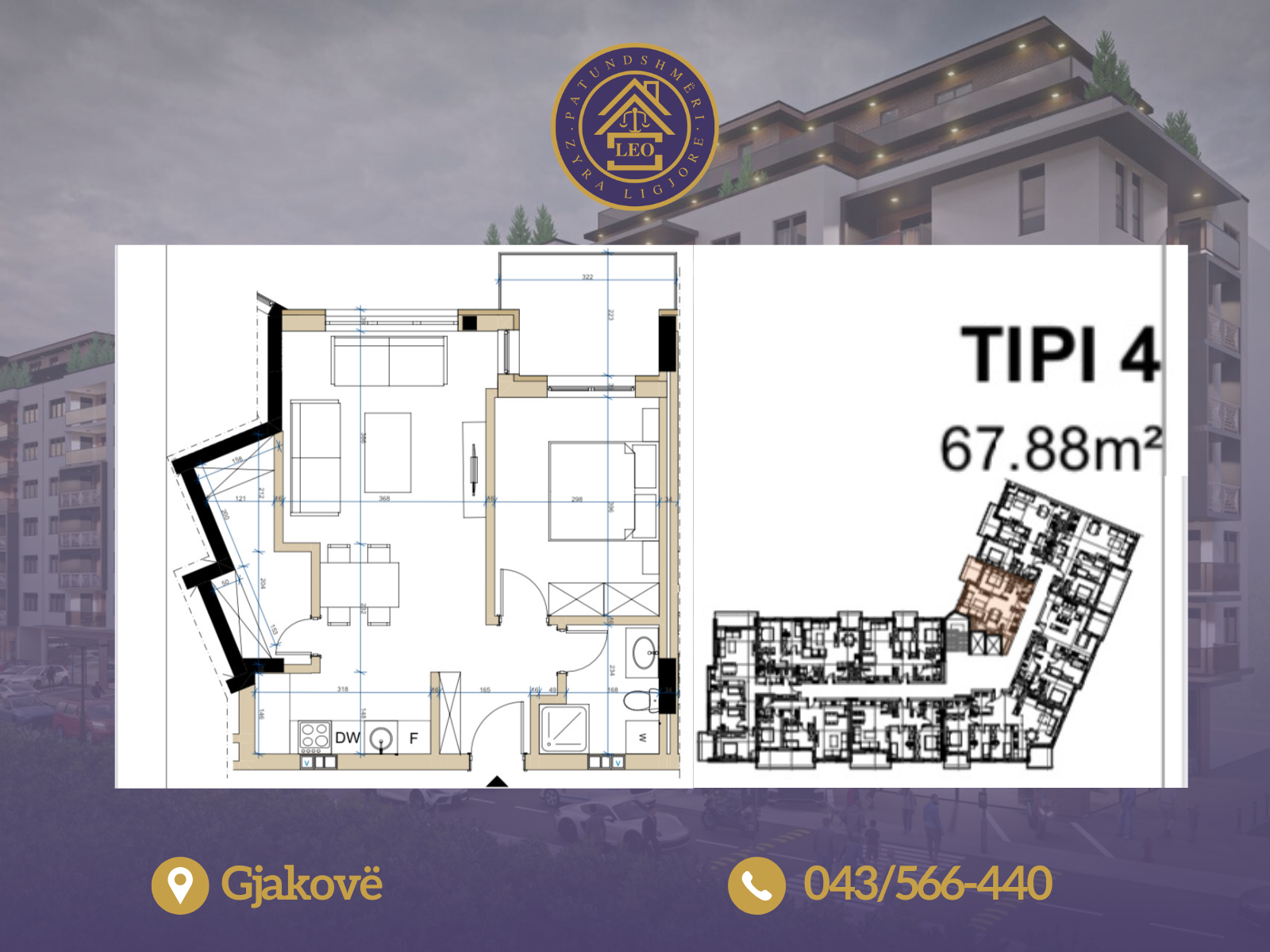 Apartments for sale in lorena complex in Gjakovë, on wesly clark street.