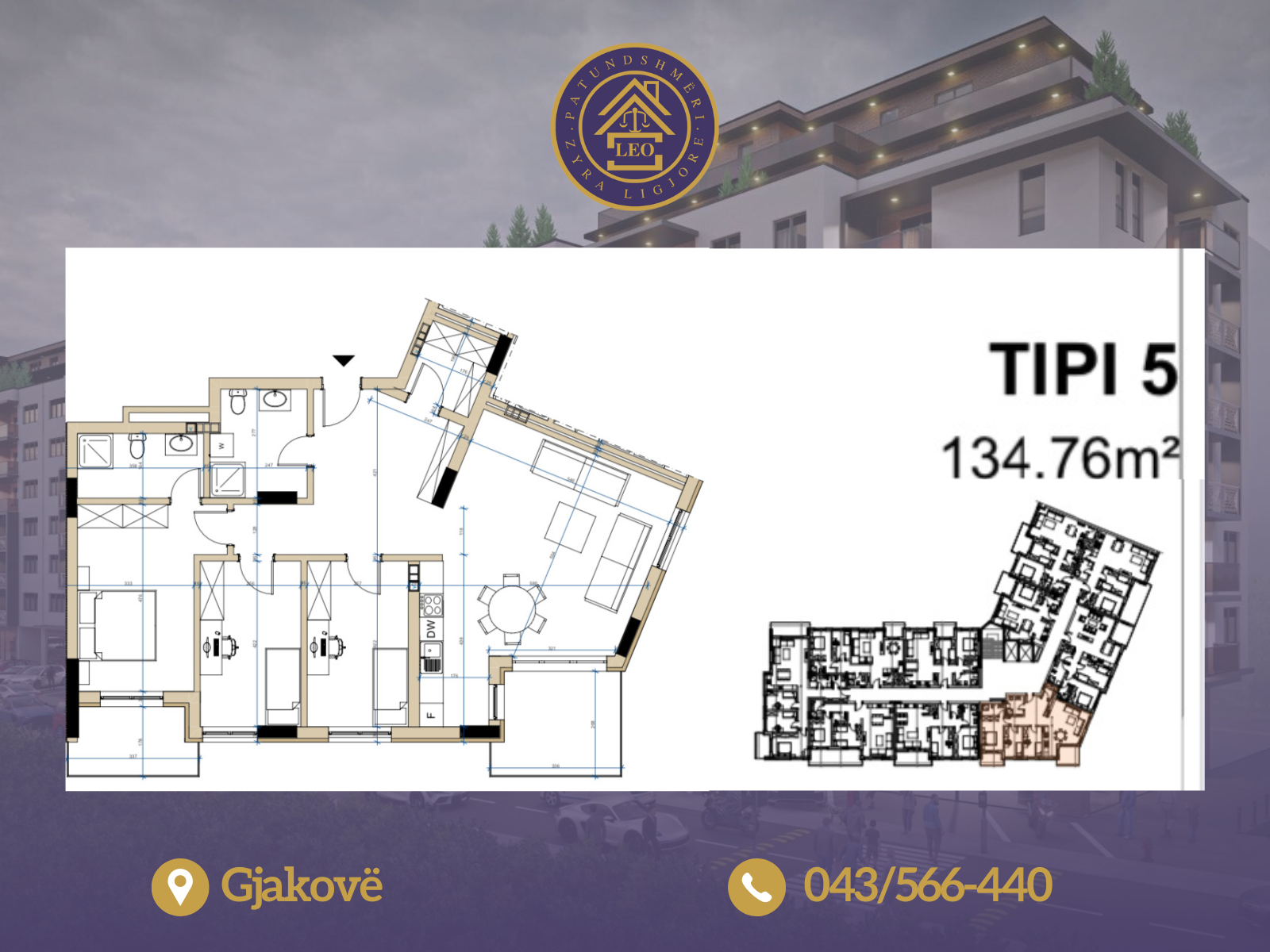 Apartments for sale in lorena complex in Gjakovë, on wesly clark street.