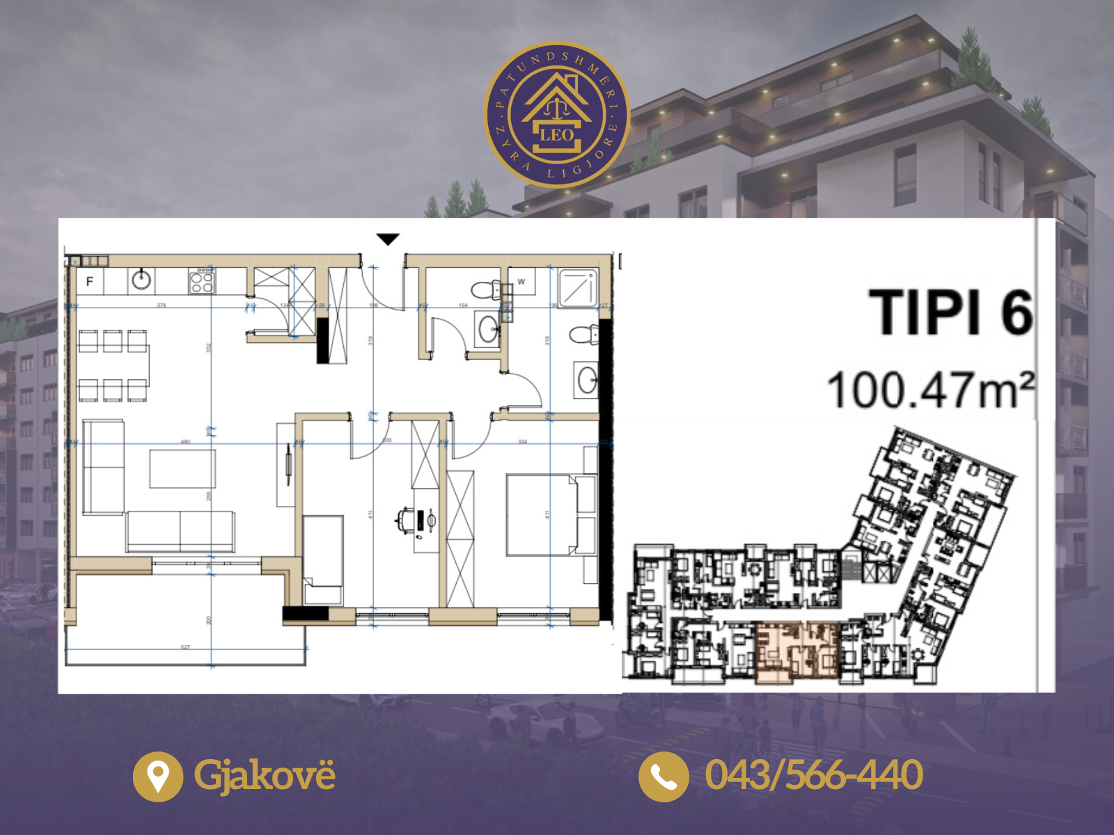 Apartments for sale in lorena complex in Gjakovë, on wesly clark street.