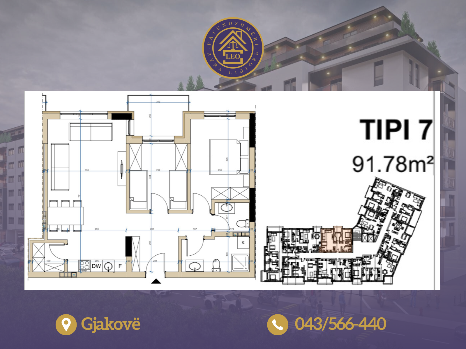 Apartments for sale in lorena complex in Gjakovë, on wesly clark street.