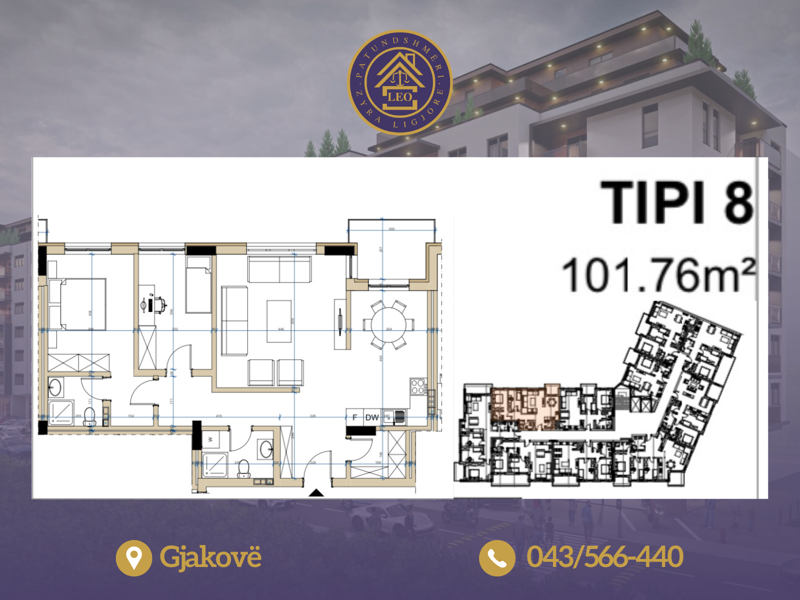 Apartments for sale in lorena complex in Gjakovë, on wesly clark street.
