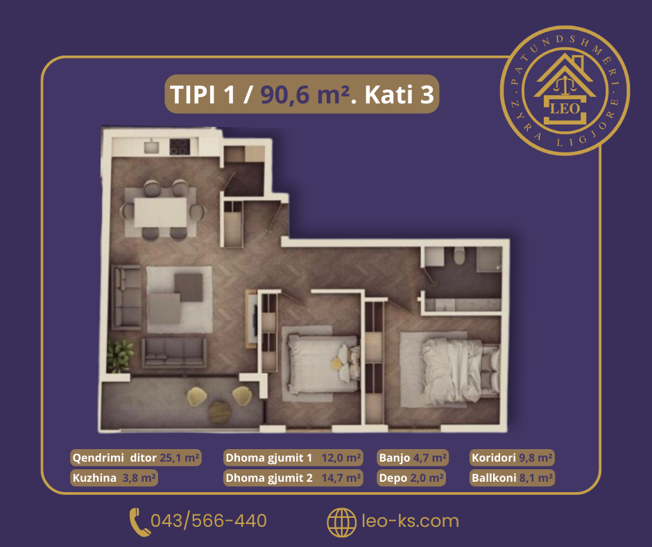 Two apartments for sale in Gjakovë on transit opposite the new court with various payment options