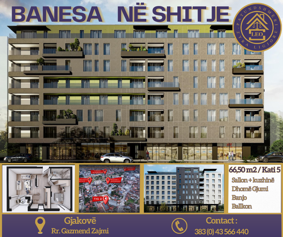 Compre um apartamento novo em Gjakovë