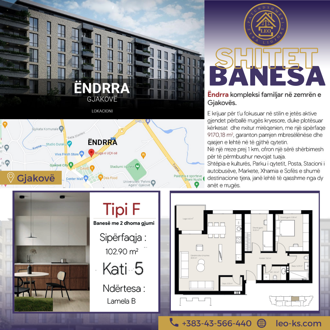 Apartment for sale in the center of Gjakovë