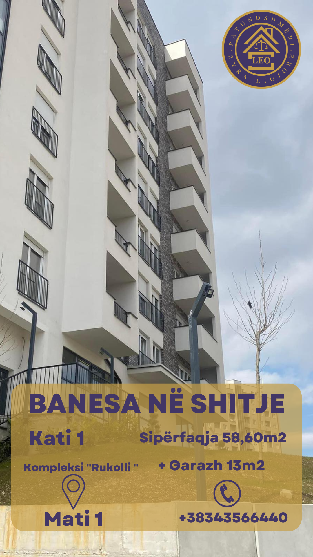 Wohnung zum verkauf 58,60 m² Prishtinë in Mati 1 in der nähe der straße “C” und “Muharrem Fejza”