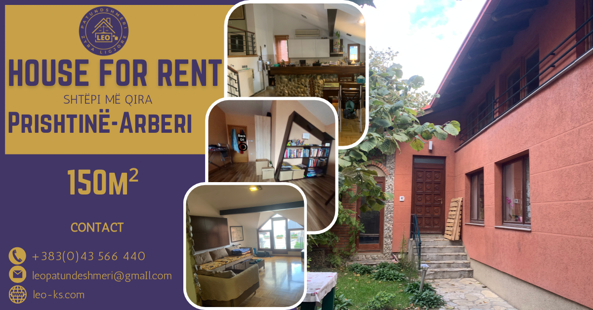 House for rent shtepi me qira ne Prishtinë ne lagjen Arbëria