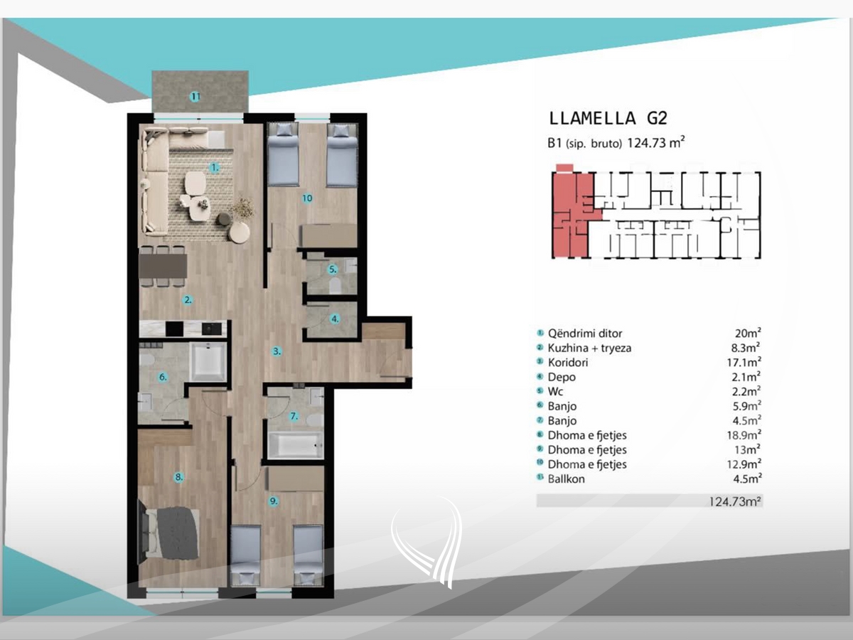 Apartamento com 3 quartos à venda no bairro Prishtina e Re (8)