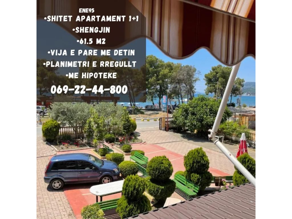 Apartamento à venda 1+1, primeira linha com vista para o mar em shengjin