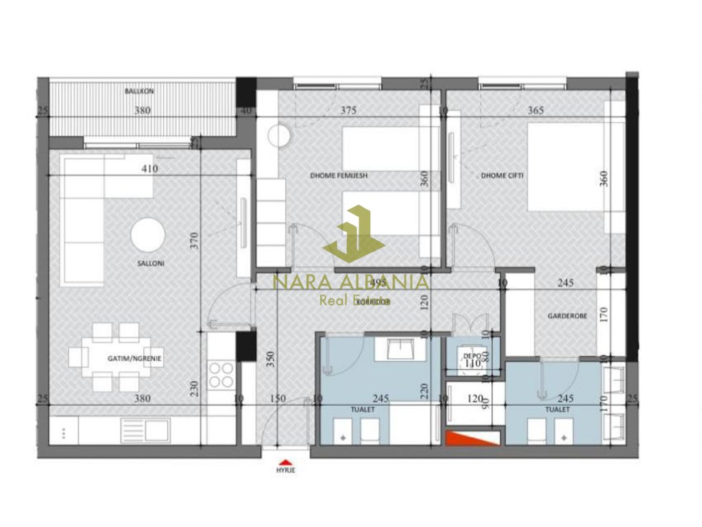 Appartamento 2+1 in vendita a paskuqan, Tirana