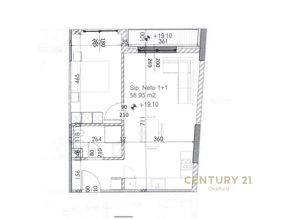 Apartamento 1+1 para alugar, perto do antigo campo de aviação!