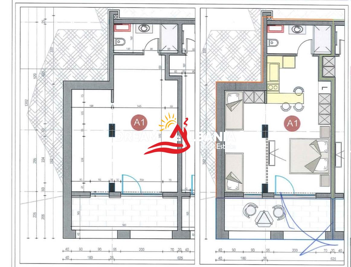 Apartament 1+1 me verande ne shitje ne dhermi prane drymades inn (id 4111784)