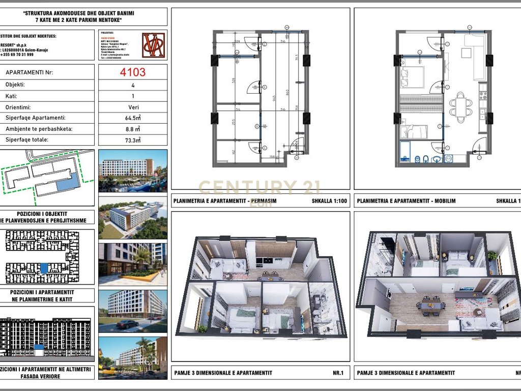Vente appartement 2+1 à la résidence v.m !